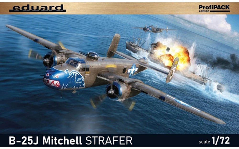 Eduard 7012 1/72 WWII B25J Mitchell Strafer US Medium Bomber (Profi-Pack Plastic Kit)