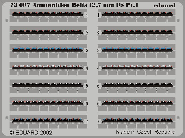 Eduard 73007 1/72 Aircraft- Ammunition Belts 12,7mm US (Painted)