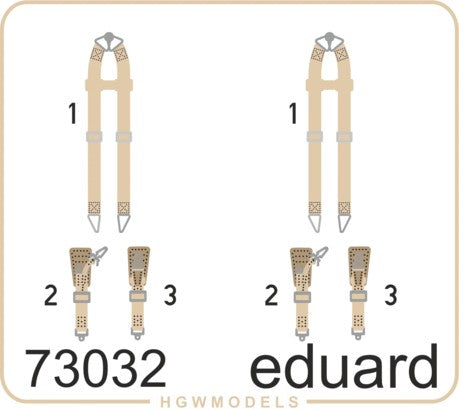 Eduard 73032 1/72 Aircraft- Luftwaffe Bombers WWII Seatbelts Super Fabric-Type (Painted)