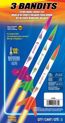 Estes 2435 3 Bandits Model Rocket Kit (3 Kits Skill Level E2X)