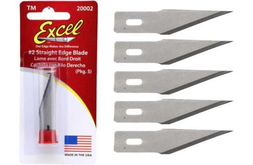 Excel Hobby 20002 #2 Straight Edge Blades (5)