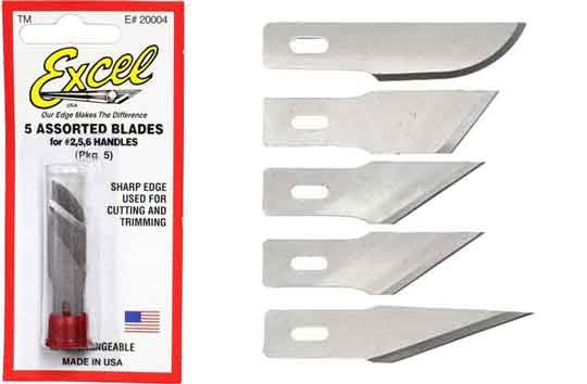 Excel Hobby 20004 Assorted Heavy Duty Blades (5)