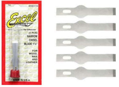 Excel Hobby 24017 #17A 1/4" Narrow Chisel Edge Blades (5)