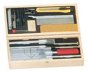 Excel Hobby 44286 Deluxe Knife & Tool Set: Knives, Blades, Gouges, Routers, Mitre Box, Screwdrivers, Awl (Wooden Box)