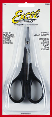 Excel Hobby 55533 5" Lexan Curved Stainless Steel Scissors
