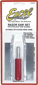 Excel Hobby 55670 All Scale Razor Saw Set -- Handle w/2 Blades, Carded