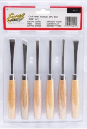 Excel Hobby 56011 6.5" Beginners Woodcarving Set (6pc)
