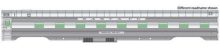 Walthers Proto 16252 HO Scale 85' Pullman-Standard Regal Series 4-4-2 Sleeper - Ready to Run -- Lighted - Santa Fe #65 Business Train (Real Metal Finish)
