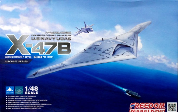 Freedom Model Kits 18001 1/48 X47B UCAV (unmanned combat air system) USN Modern Aircraft