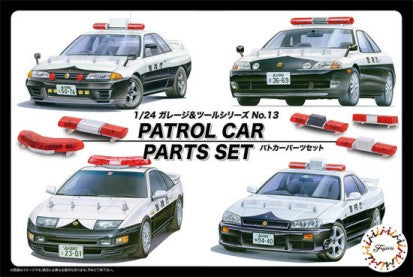 Fujimi 11646 1/24 Police Car Accessories Set (3 light bars, 2 cones, handcuffs, helmet, etc.)
