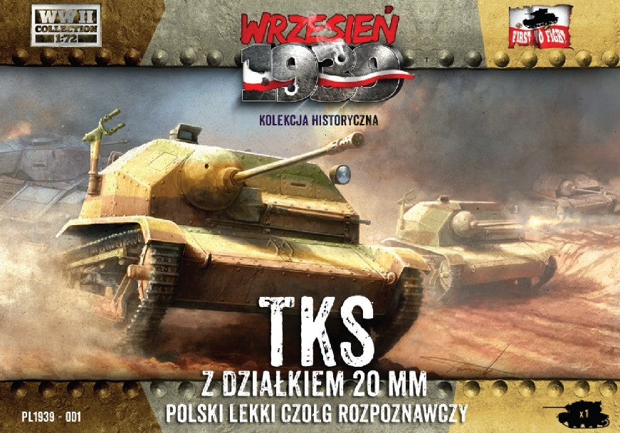 First to Fight 1 1/72 WWII TKS Polish Light Recon Tank w/20mm Gun