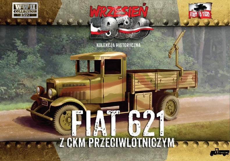 First to Fight 17 1/72 WWII Polish Fiat 621 Truck w/AA Machine Gun
