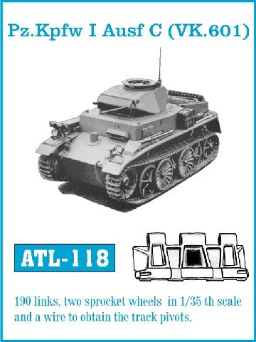 Friulmodel 118 1/35 PzKpfw I Ausf C (Vk601) Track Set (190 Links & 2 Sprocket Wheels) (D)