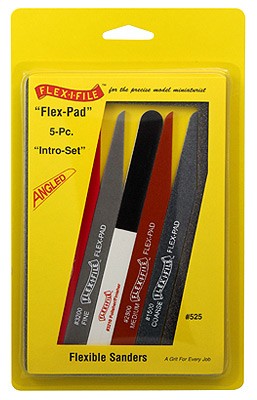 Flex-I-File 525 Flex-Pad Set: Angled Cut Sanding Sticks (5 diff grits)
