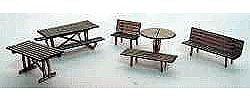 GCLaser 11103 HO Scale Tables & Chairs - Kit (Laser-Cut Wood) -- Builds 19 Items