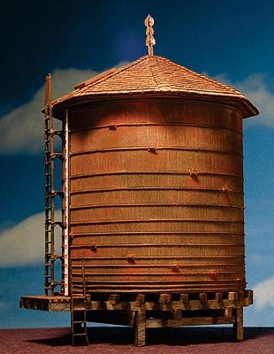 GCLaser 1258 HO Scale Water Tank 20,000 Gallon Rooftop Style - Kit (Laser-Cut Wood) -- 2-5/8 x 3 x 4-1/8"