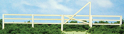 GCLaser 19086 HO Scale 3-Slat Fence w/3 Gates -- Kit - 50" 1.2m