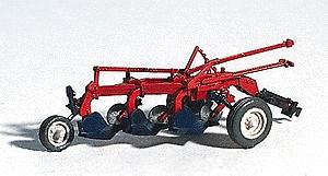 GHQ 60003 HO Scale Farm Machinery (Unpainted Metal Kit) -- "Red" Little Gem 3-Bottom Plow