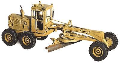 GHQ 61008 HO Scale Construction Equipment (Unpainted Metal Kit) -- 120 Road Grader w/Operator Figure