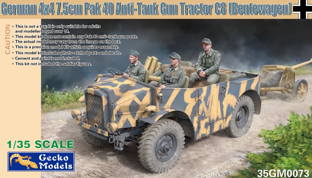 Gecko Models 350073 1/35 German 4x4 7.5cm PaK 40 Anti-Tank Gun C8 Tractor (Beutewagen)