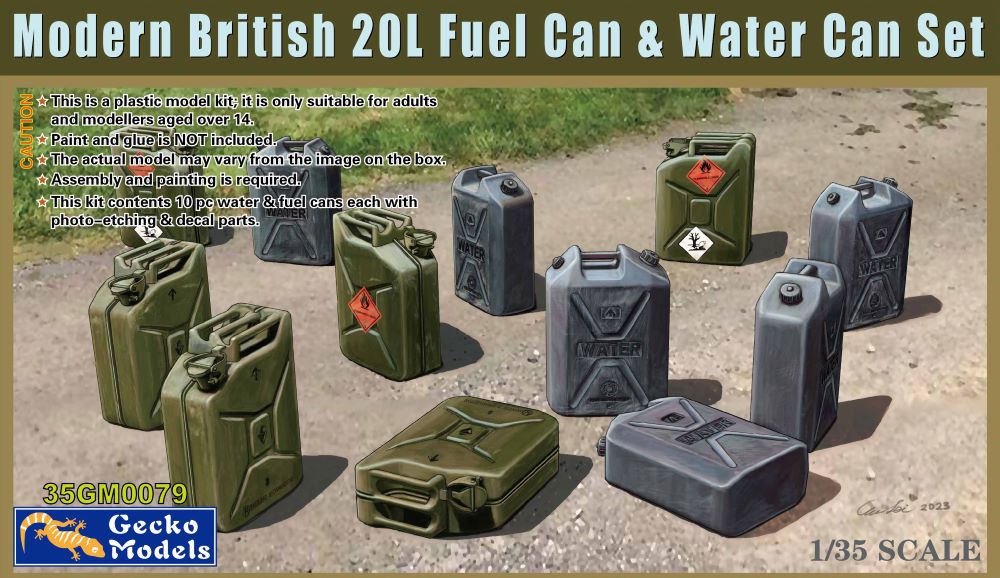 Gecko Models 350079 1/35 Modern British 20L Fuel Can & Water Can Set (20)