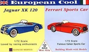 Glencoe Models 3604 1/72 European Cool: Jaguar XK120 & Ferrari Sports Cars