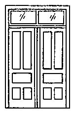 Grandt Line 5073 HO Scale Door -- Double Door w/Transom