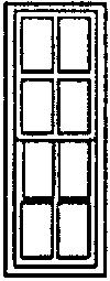 Grandt Line 5255 HO Scale Windows -- Double-Hung, 8-Pane pkg(8)
