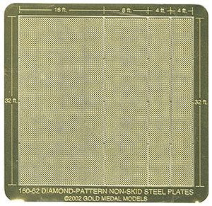 Gold Medal Models 16062 N Scale Diamond-Pattern Non-Skid Steel Plating -- Approximately 1000 Scale Square Feet