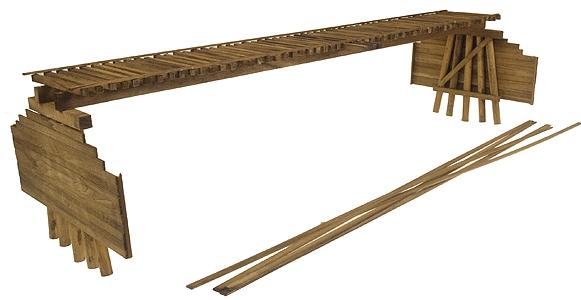 Grand Central Gems TB17 O Scale Wood Truss Bridge Parts -- Deck With Backheads 24"