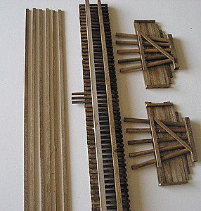 Grand Central Gems TB5 HO Scale Wood Bridge Deck - Assembled 12" -- With Backheads