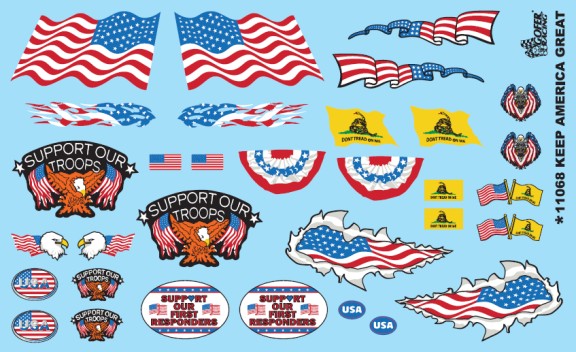 Gofer Racing 11068 1/24-1/25 US Flags & Banners