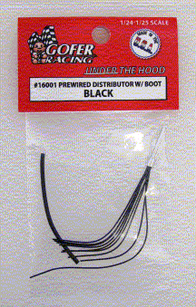 Gofer Racing 16001 1/24-1/25 Black Prewired Distributor w/Aluminum Plug & Boot