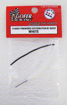 Gofer Racing 16007 1/24-1/25 White Prewired Distributor w/Aluminum Plug & Boot