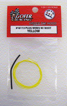 Gofer Racing 16113 1/24-1/25 Yellow Plug Wire 2ft. w/Boot