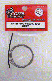 Gofer Racing 16116 1/24-1/25 Gray  Plug Wire 2ft. w/Boot
