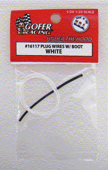 Gofer Racing 16117 1/24-1/25 White Plug Wire 2ft. w/Boot