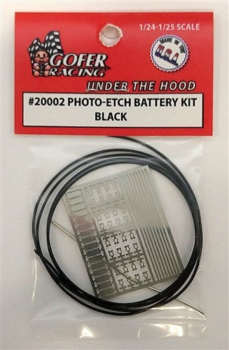Gofer Racing 20002 1/24-1/25 Photo-Etch Battery Detail Set w/Black Cable Wire