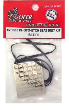 Gofer Racing 20003 1/24-1/25 Photo-Etch Black Seatbelts