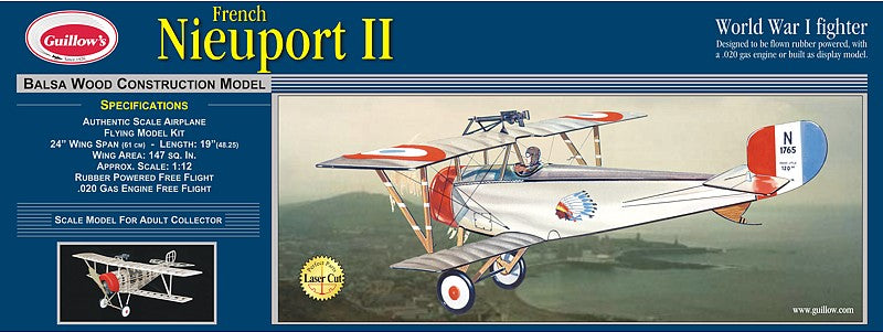 Guillows 203 24" Wingspan Nieuport II Laser Cut Kit