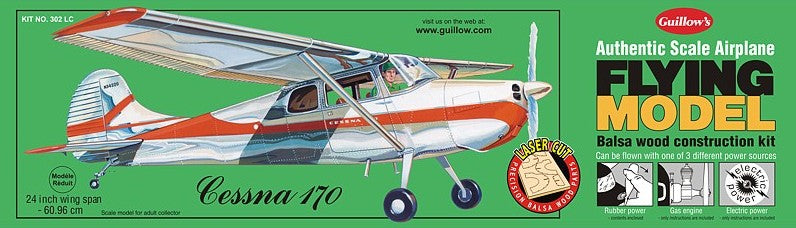 Guillows 302 24" Wingspan Cessna 170 Laser Cut Kit