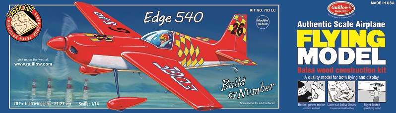 Guillows 703 20" Wingspan Edge 540 Laser Cut Kit