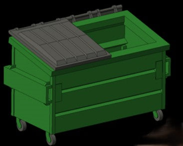 Hi-Tech Details 8002 HO Green Trash Dumpster Kit