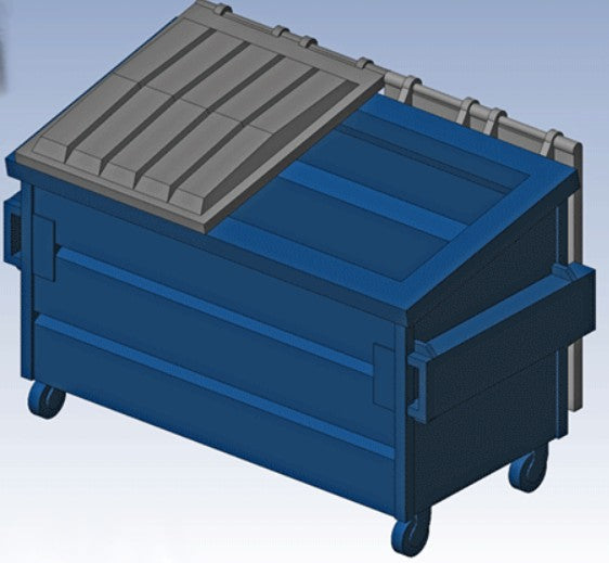 Hi-Tech Details 8003 HO Blue Trash Dumpster Kit