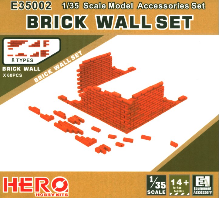 Hero Hobby Kits E35002 1/35 Brick Wall Set (60pcs) 