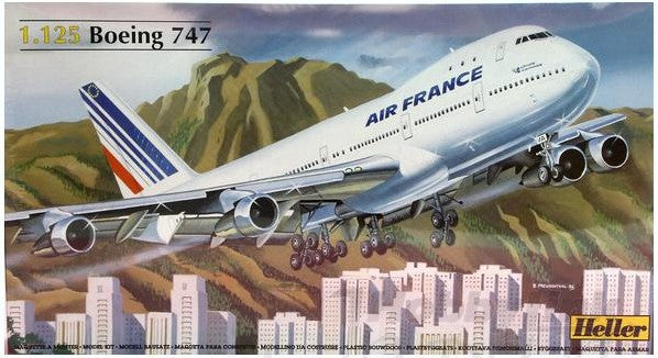Heller 80459 1/125 B747 Air France Commercial Airliner