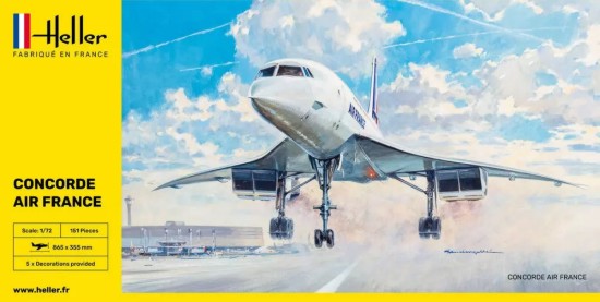 Heller 80469 1/72 Concorde Air France Commercial Airliner
