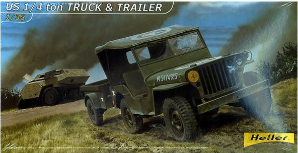 Heller 81105 1/35 US 1/4-Ton Truck w/Trailer