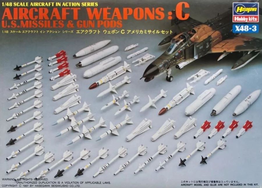 Hasegawa 36003 1/48 Weapons C - US Missiles & Gun Pods