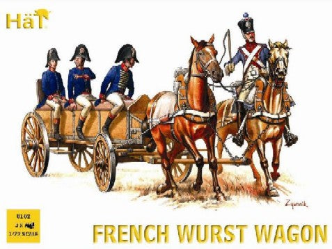 Hat Industries 8102 1/72 Napoleonic French Wurst Horse Drawn Wagon (w/4 Figures) 